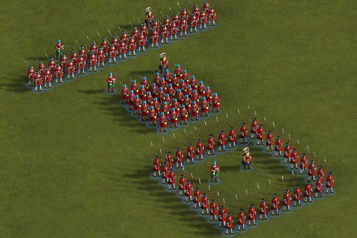 Starting from the top: line, column, and square. - Formations | The Basics - The Basics - Cossacks 3 Game Guide
