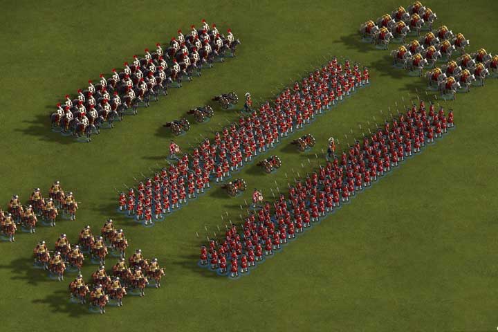 Przykladowy szyk armii uderzeniowej. - Formations | The Basics - The Basics - Cossacks 3 Game Guide