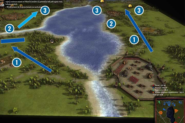 Most of the time in this mission you will fight, but you can start producing infantry in your stronghold - War in Livonia - In Distress and Cold, On the Tsars Employ Campaign - Cossacks 3 Game Guide