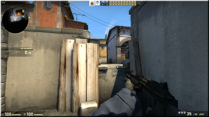 Heres a great spot that provides additional defense against enemies on the balcony, which is behind the wall on the left - Mission 17 - Inferno - Scavengers - Difficult missions - CS GO Game Guide