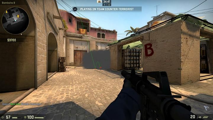 The grenade will fly towards the kitchen and block off vision of players in the vantage point in the window - Mirage | Tournament maps in CS GO - Tournament Maps in Counter Strike: Global Offensive - CS GO Game Guide