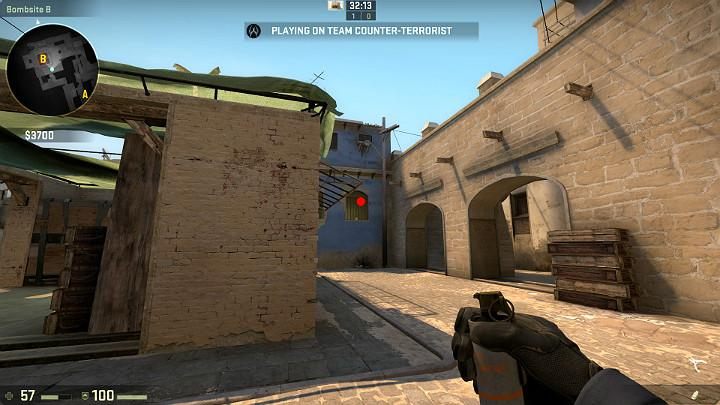 You can take this throw while running, while accessing planting spot B - Mirage | Tournament maps in CS GO - Tournament Maps in Counter Strike: Global Offensive - CS GO Game Guide