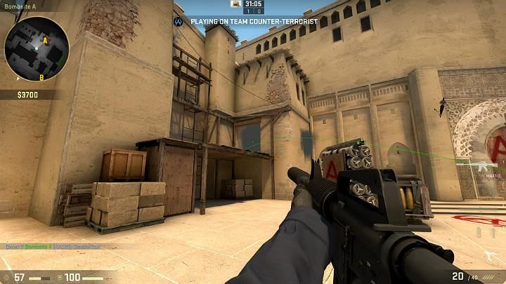 The grenade will fly into the building and form a smokescreen - Mirage | Tournament maps in CS GO - Tournament Maps in Counter Strike: Global Offensive - CS GO Game Guide