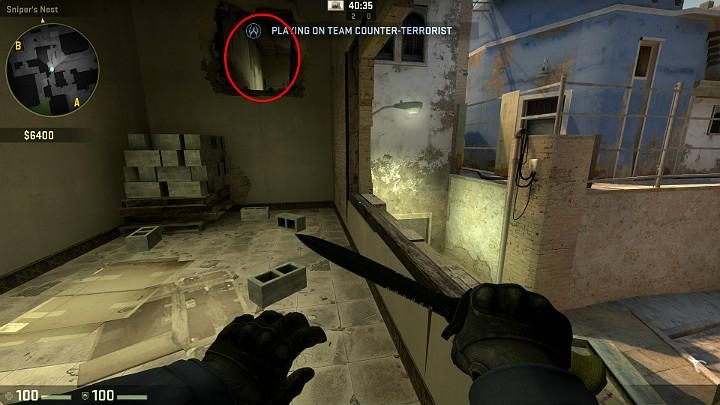 While standing in the window, you can jump into the passage shown in the above screenshot, in 3 simple moves - Mirage | Tournament maps in CS GO - Tournament Maps in Counter Strike: Global Offensive - CS GO Game Guide