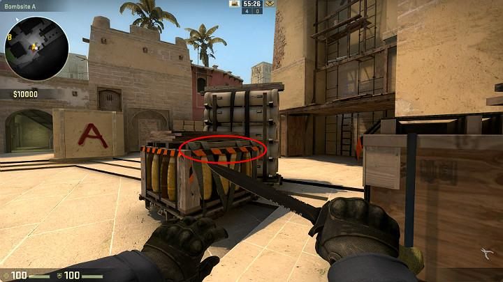 While running away from the counter-terrorist respawn point, you do not have to climb up the ladder to get onto the podium - Mirage | Tournament maps in CS GO - Tournament Maps in Counter Strike: Global Offensive - CS GO Game Guide