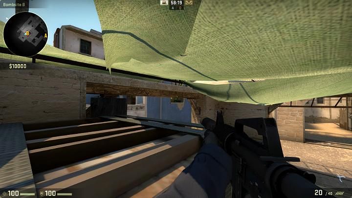 Now you only have to jump, so that the teammate can stand up - Mirage | Tournament maps in CS GO - Tournament Maps in Counter Strike: Global Offensive - CS GO Game Guide