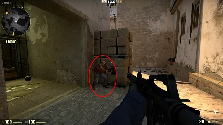 Ask a teammate to crouch in the marked position and jump onto the obstacle - Mirage | Tournament maps in CS GO - Tournament Maps in Counter Strike: Global Offensive - CS GO Game Guide