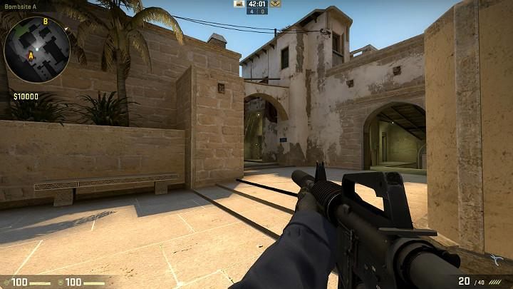 Here we see the passage through the jungle and the passage leading inside (on the right) - Mirage | Tournament maps in CS GO - Tournament Maps in Counter Strike: Global Offensive - CS GO Game Guide