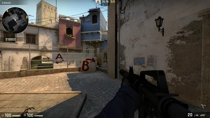 As you enter from the direction of point B, always make sure that there are no opponents in the window - Mirage | Tournament maps in CS GO - Tournament Maps in Counter Strike: Global Offensive - CS GO Game Guide