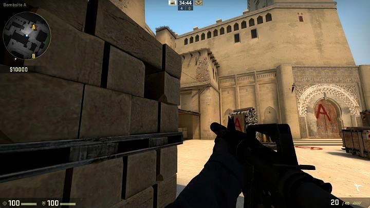 By standing at this position, you have a good view of the opponents that may appear in the palace entrance - Mirage | Tournament maps in CS GO - Tournament Maps in Counter Strike: Global Offensive - CS GO Game Guide