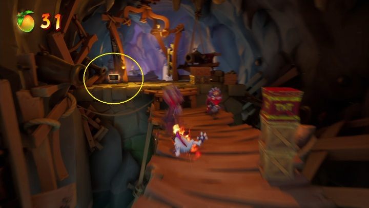 You'll find the tape right after the first checkpoint - Crash 4: Booty Calls walkthrough - Salty Wharf, 1717 - Crash 4 Guide, Walkthrough