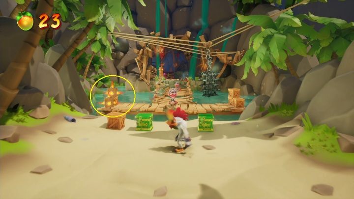 As you move on, you'll see some inferno boxes - Crash 4: Booty Calls walkthrough - Salty Wharf, 1717 - Crash 4 Guide, Walkthrough