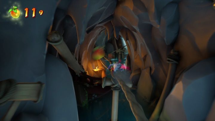 After getting past your opponents, you have to jump on a rope that will take you to the second part of the location - Crash 4: Booty Calls walkthrough - Salty Wharf, 1717 - Crash 4 Guide, Walkthrough