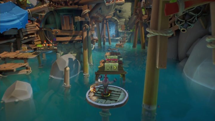 After proceeding, try to get rid of the opponents and move to the right side of the location - Crash 4: Booty Calls walkthrough - Salty Wharf, 1717 - Crash 4 Guide, Walkthrough