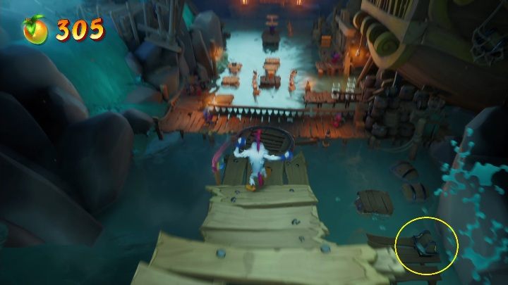 The hidden gem is locked in a box - Crash 4: Booty Calls walkthrough - Salty Wharf, 1717 - Crash 4 Guide, Walkthrough