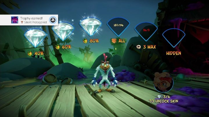 You can get six gems on Jetboard Jetty - Crash 4: Jetboard Jetty walkthrough - Salty Wharf, 1717 - Crash 4 Guide, Walkthrough