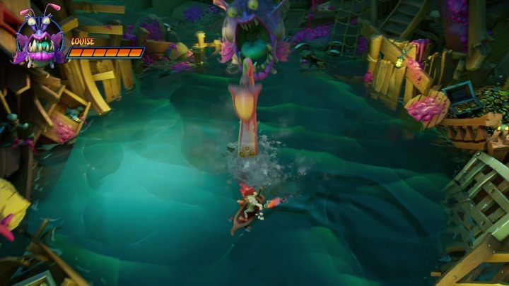 When you think it's over, you will encounter Louise - Crash 4: Jetboard Jetty walkthrough - Salty Wharf, 1717 - Crash 4 Guide, Walkthrough