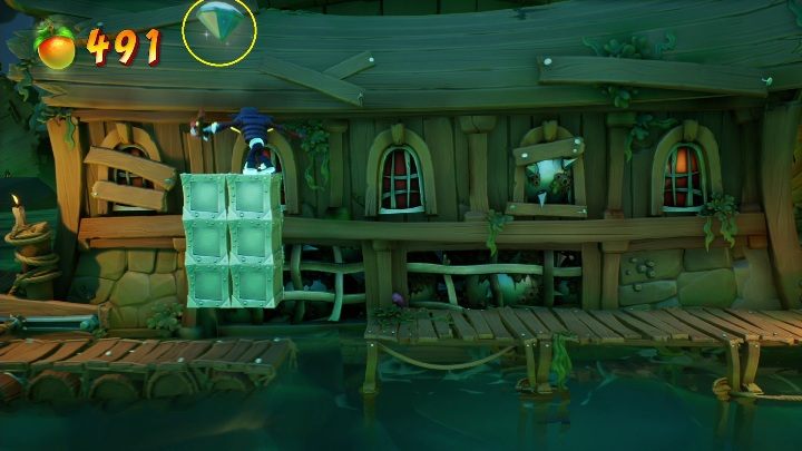 The hidden gem is found on metal boxes - Crash 4: Jetboard Jetty walkthrough - Salty Wharf, 1717 - Crash 4 Guide, Walkthrough