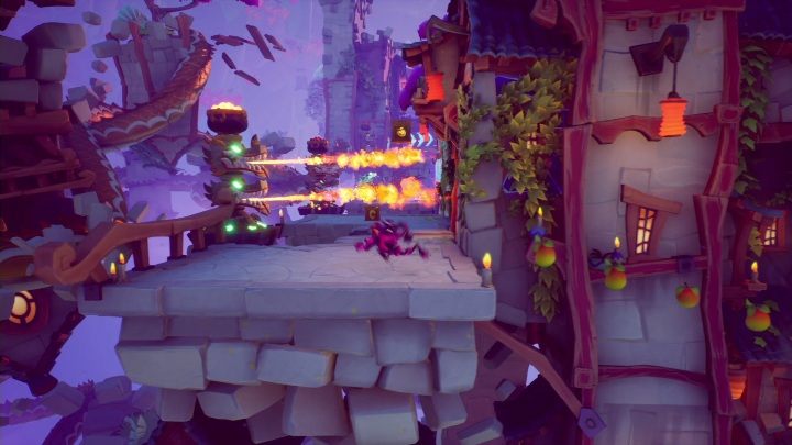 In the next part of the map, you'll encounter fire traps - Crash 4: Off-Balance walkthrough - Tranquility Falls, 1402 - Crash 4 Guide, Walkthrough