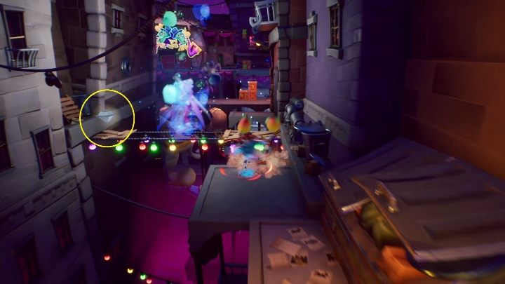 The hidden gem is found on a wooden platform just after the bonus level - Crash 4: Off Beat walkthrough - Mosquito Marsh, A Few Days Ago - Crash 4 Guide, Walkthrough