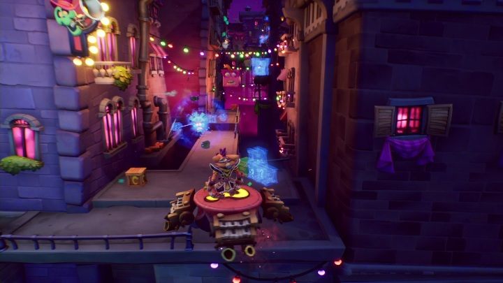 You'll find the entrance to the secret level by the basket, right in before the place where you get the mask - Crash 4: Off Beat walkthrough - Mosquito Marsh, A Few Days Ago - Crash 4 Guide, Walkthrough