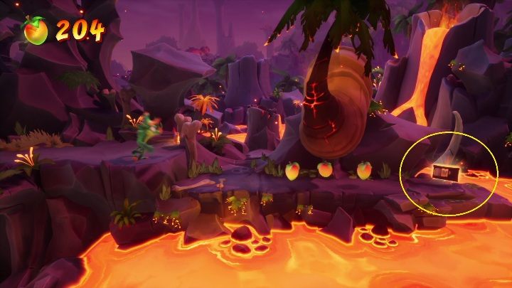 You'll get the tape for your second escape from the dinosaur - Crash 4: Dino Dash walkthrough - Eggipus Dimension, 88 Milion B.C.B - Crash 4 Guide, Walkthrough