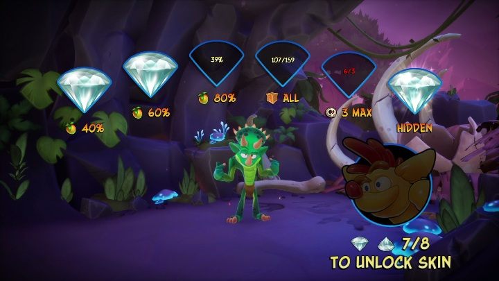 You can get six gems on the DIno Dash map - Crash 4: Dino Dash walkthrough - Eggipus Dimension, 88 Milion B.C.B - Crash 4 Guide, Walkthrough