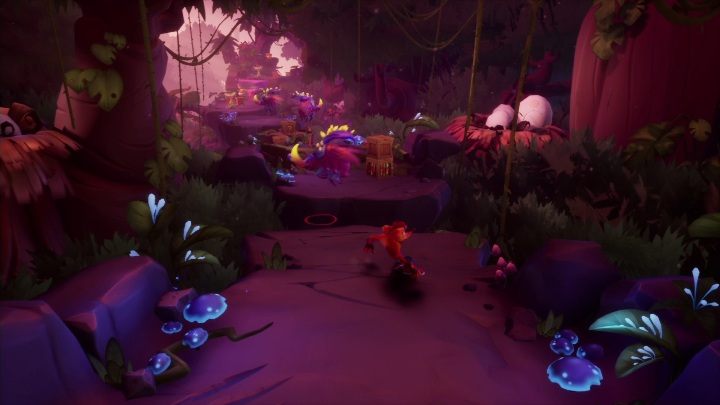 From the beginning, your threat will be strange creatures - Crash 4: Dino Dash walkthrough - Eggipus Dimension, 88 Milion B.C.B - Crash 4 Guide, Walkthrough