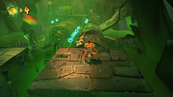 Pass the carts, opponents and the electricity to get as far as possible - Crash 4: Toxic Tunnels walkthrough - Cortex Island - Crash 4 Guide, Walkthrough