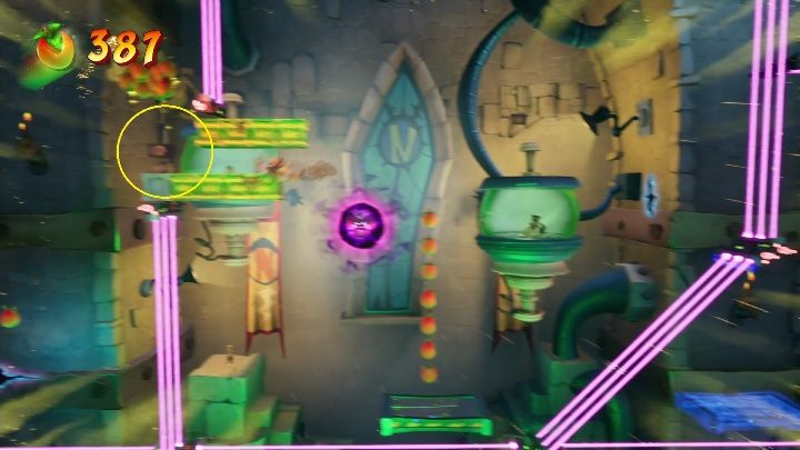 You'll get the tape at the end of the map, between the lasers - Crash 4: Cortex Castle - Cortex Island - Crash 4 Guide, Walkthrough