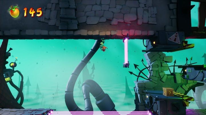 When you get a mask that defies gravity, you have to get through the lasers - Crash 4: Cortex Castle - Cortex Island - Crash 4 Guide, Walkthrough