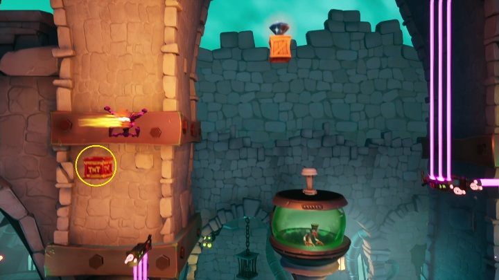 You'll find the hidden gem just before the end of the map, waiting for you in the chest, right next to the lasers - Crash 4: Cortex Castle - Cortex Island - Crash 4 Guide, Walkthrough