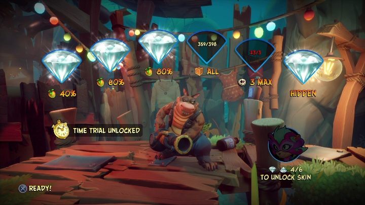 You can complete the following levels as Dingodile - Crash 4: Dingodile - levels, skills - Characters - Crash 4 Guide, Walkthrough