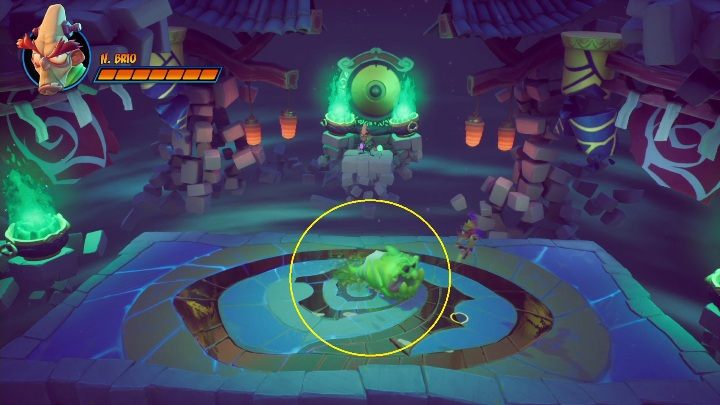 When an opponent appears on the map, simply run up to them and hit them so that they are sent flying straight at the boss - Crash 4: N. Brio boss fight - how to beat? - Bosses - Crash 4 Guide, Walkthrough