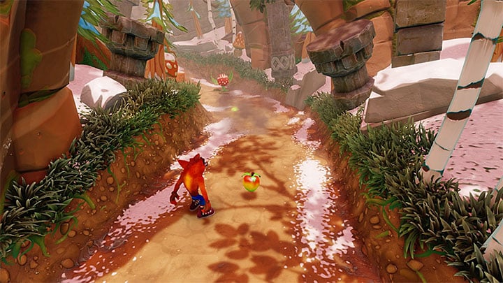Youll encounter the first opponent shortly after initiating the stage - red carnivorous plants that spew exploding seeds - Crash Bandicoot N. Sane Trilogy: Diggin It - Crash Bandicoot N. Sane Trilogy: Crash Bandicoot 2 - Alpine Warp Room - Crash Bandicoot N. Sane Trilogy Game Guide