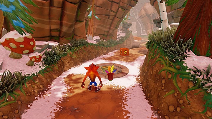 Activate the checkpoint and destroy an Aku Aku chest that neighbors two nitro chests - Crash Bandicoot N. Sane Trilogy: Diggin It - Crash Bandicoot N. Sane Trilogy: Crash Bandicoot 2 - Alpine Warp Room - Crash Bandicoot N. Sane Trilogy Game Guide