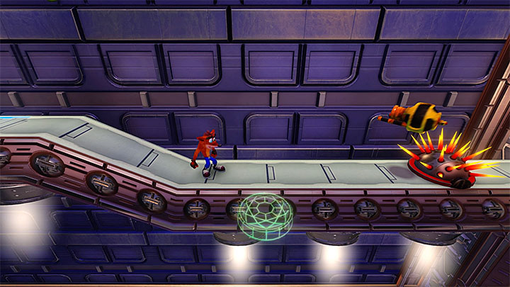 After you return to the main part of the stage, go right and remember do smash all of the crates suspended high above - Crash Bandicoot N. Sane Trilogy: Gone Tomorrow - Crash Bandicoot N. Sane Trilogy: Crash Bandicoot 3 - Future location - Crash Bandicoot N. Sane Trilogy Game Guide