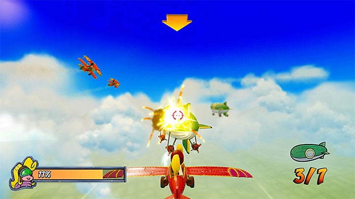 The primary objective of this mission is to shoot down seven blimps (you can do that in any order) - Crash Bandicoot N. Sane Trilogy: Bye Bye Blimps - Crash Bandicoot N. Sane Trilogy: Crash Bandicoot 3 - Egyptian location - Crash Bandicoot N. Sane Trilogy Game Guide