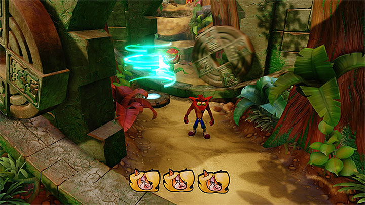 Finding and collecting three tokens will enable you to use the portal shown on the above picture - Crash Bandicoot N. Sane Trilogy: Jungle Rollers - Crash Bandicoot N. Sane Trilogy: Crash Bandicoot - N. Sanity Island - Crash Bandicoot N. Sane Trilogy Game Guide