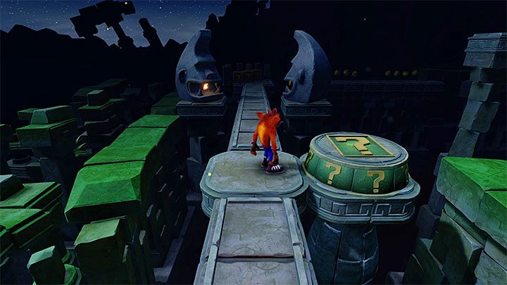 Right past the fire trap, you will find a pressure plate with the question mark shown in the above screenshot - Crash Bandicoot N. Sane Trilogy: Road to Ruin - Crash Bandicoot N. Sane Trilogy: Crash Bandicoot 2 - Sewer Warp Room - Crash Bandicoot N. Sane Trilogy Game Guide