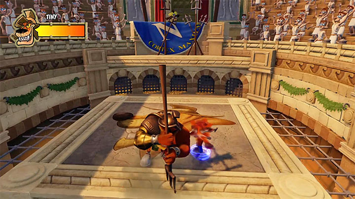 When begin the fight with Tiny Tiger you must start avoiding his attacks - Crash Bandicoot N. Sane Trilogy: Tiny Tiger Boss fights 3 Warped - Crash Bandicoot N. Sane Trilogy: Crash Bandicoot 3 Warped - Crash Bandicoot N. Sane Trilogy Game Guide