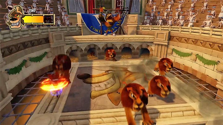 When you notice the running tigers you shouldnt move from where you are standing because they can slightly change their path and catch Crash in order to eat him - Crash Bandicoot N. Sane Trilogy: Tiny Tiger Boss fights 3 Warped - Crash Bandicoot N. Sane Trilogy: Crash Bandicoot 3 Warped - Crash Bandicoot N. Sane Trilogy Game Guide