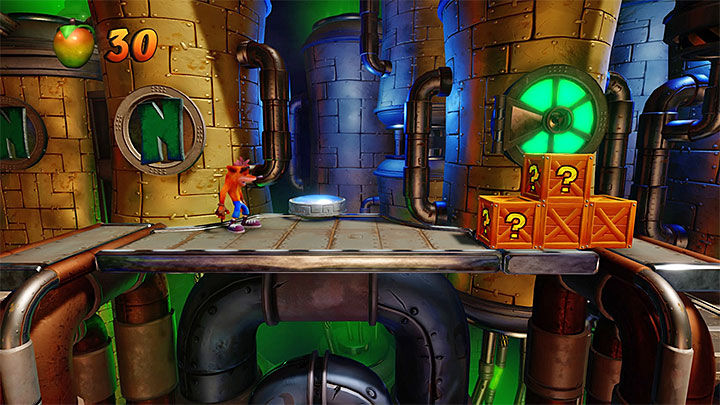 You quickly reach the place presented in the picture - Crash Bandicoot N. Sane Trilogy: Spaced Out - Crash Bandicoot N. Sane Trilogy: Crash Bandicoot 2 - High-Tech Warp Room - Crash Bandicoot N. Sane Trilogy Game Guide
