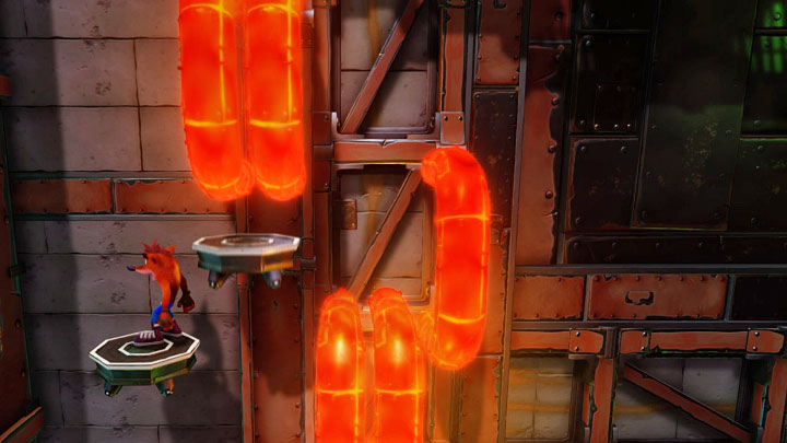 When you reach the lower part of the castle you must head left and eliminate familiar crawling and flying robots - Crash Bandicoot N. Sane Trilogy: Castle Machinery - Crash Bandicoot N. Sane Trilogy: Crash Bandicoot - Cortex Island - Crash Bandicoot N. Sane Trilogy Game Guide