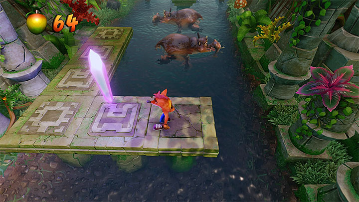 Regardless of whether youve visited the secret area or not, continue moving up the river - Crash Bandicoot N. Sane Trilogy: Hang Eight - Crash Bandicoot N. Sane Trilogy: Crash Bandicoot 2 - Jungle Warp Room - Crash Bandicoot N. Sane Trilogy Game Guide