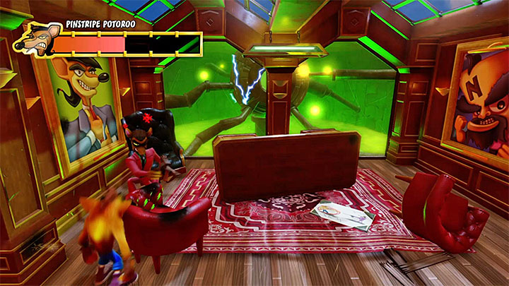 Later in the fight Pinstripe Potoroo will stop running across the level, but weakening him will become even simpler - Crash Bandicoot N. Sane Trilogy: Pinstripe Potoroo Boss Fights - Crash Bandicoot N. Sane Trilogy: Crash Bandicoot boss fights - Crash Bandicoot N. Sane Trilogy Game Guide