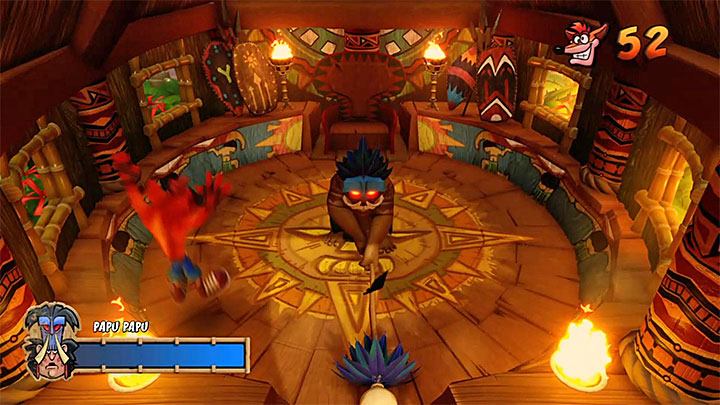 Run or jump away from the place where Papu Papu intends to hit the ground - Crash Bandicoot N. Sane Trilogy: Papu Papu Boss Fights - Crash Bandicoot N. Sane Trilogy: Crash Bandicoot boss fights - Crash Bandicoot N. Sane Trilogy Game Guide