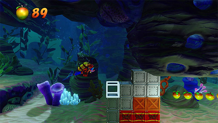 Remember the currently unavailable area on the right side of the two previously mentioned turbines (you can see this place in the picture) because you will have to return here later - Crash Bandicoot N. Sane Trilogy: Deep Trouble - Crash Bandicoot N. Sane Trilogy: Crash Bandicoot 3 - Oriental location - Crash Bandicoot N. Sane Trilogy Game Guide