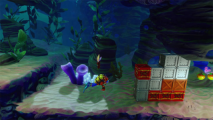 You must now go left because by hitting the exclamation mark crate you unlocked the secret path that you have passed by before - Crash Bandicoot N. Sane Trilogy: Deep Trouble - Crash Bandicoot N. Sane Trilogy: Crash Bandicoot 3 - Oriental location - Crash Bandicoot N. Sane Trilogy Game Guide