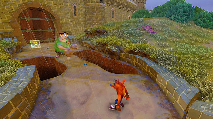 When you go back to the village you must move forward and try to avoid every two-headed giant - Crash Bandicoot N. Sane Trilogy: Double Header - Crash Bandicoot N. Sane Trilogy: Crash Bandicoot 3 - Oriental location - Crash Bandicoot N. Sane Trilogy Game Guide